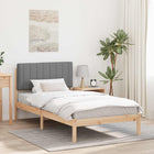 Padded Headboard Bed Frame Light Gray 100 x 200 cm