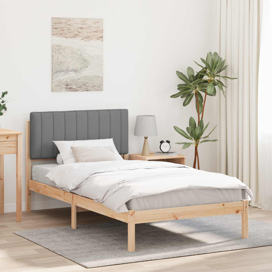 Bedframe met Gevoerd Hoofdgedeelte Lichtgrijs 100 x 200 cm