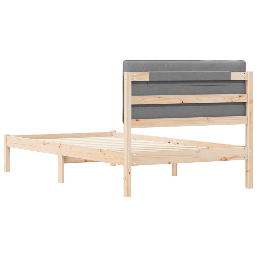 Bedframe met Gevoerd Hoofdgedeelte Lichtgrijs 100 x 200 cm