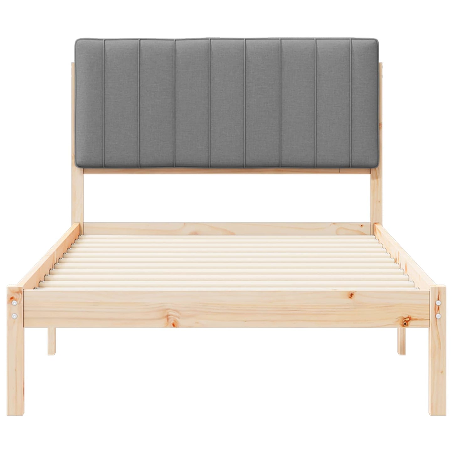 Bedframe met Gevoerd Hoofdgedeelte Lichtgrijs 100 x 200 cm