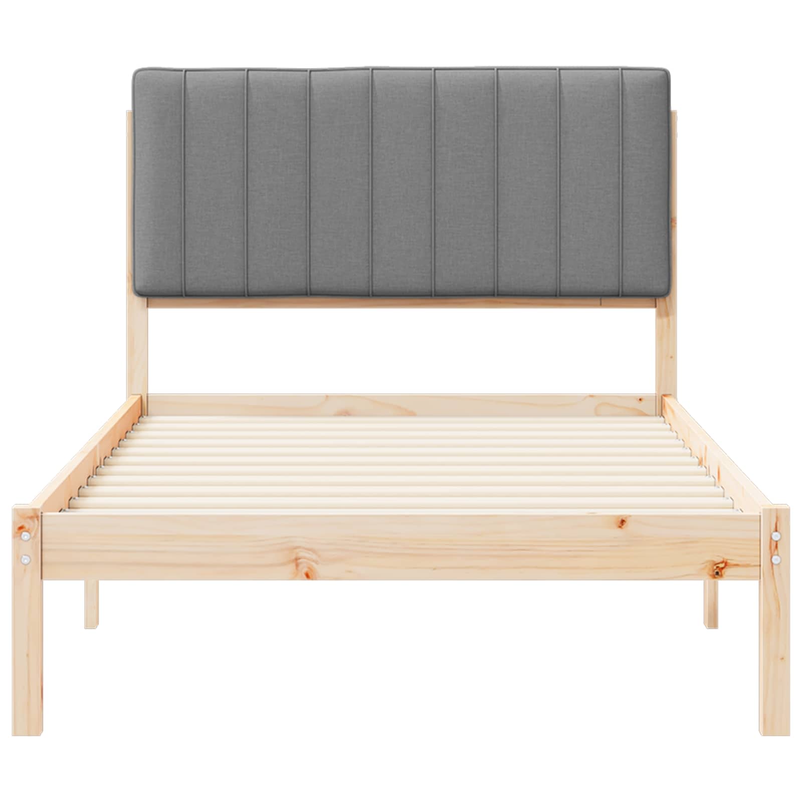 Bedframe met Gevoerd Hoofdgedeelte Lichtgrijs 100 x 200 cm
