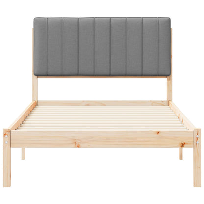 Bedframe met Gevoerd Hoofdgedeelte Lichtgrijs 100 x 200 cm
