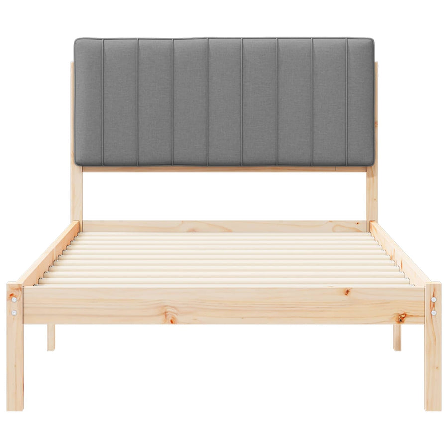 Bedframe met Gevoerd Hoofdgedeelte Lichtgrijs 100 x 200 cm