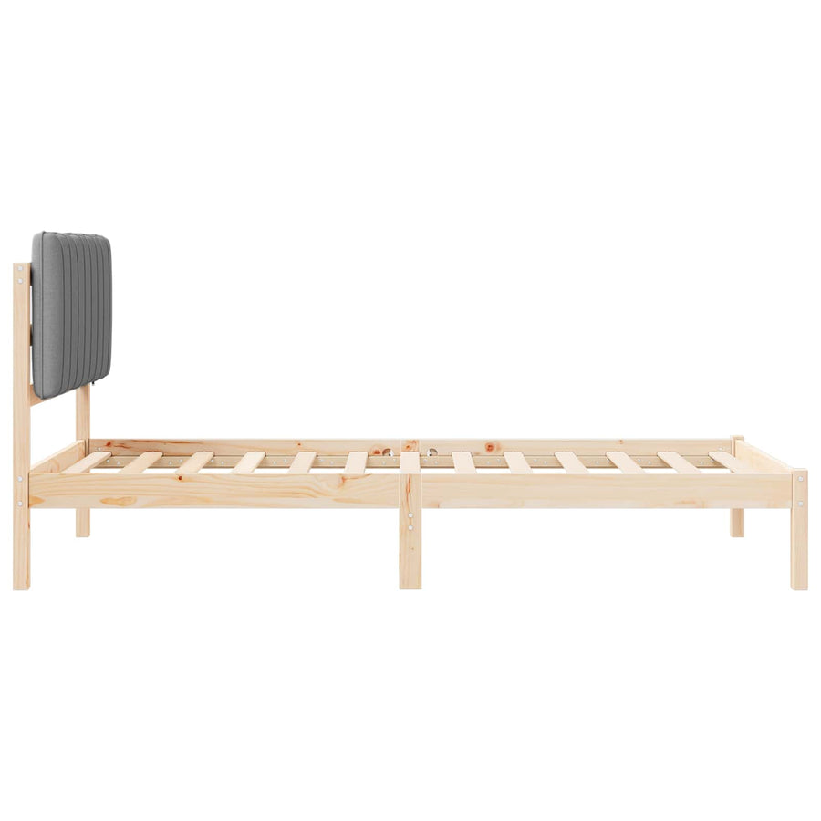 Bedframe met Gevoerd Hoofdgedeelte Lichtgrijs 100 x 200 cm