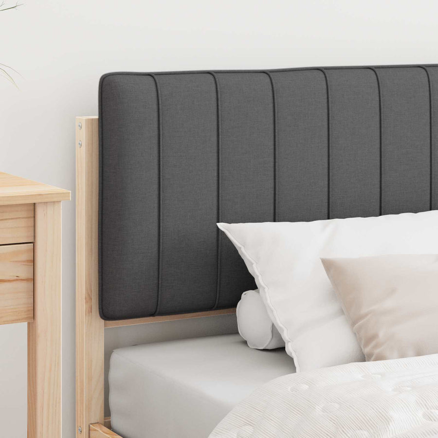 Bedframe met Gevoerd Hoofdgedeelte Donkergrijs 100 x 200 cm