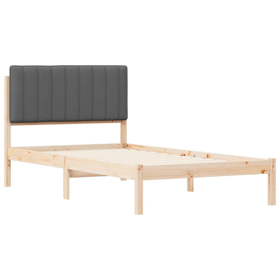 Bedframe met Gevoerd Hoofdgedeelte Donkergrijs 100 x 200 cm