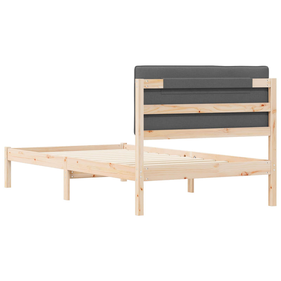 Bedframe met Gevoerd Hoofdgedeelte Donkergrijs 100 x 200 cm