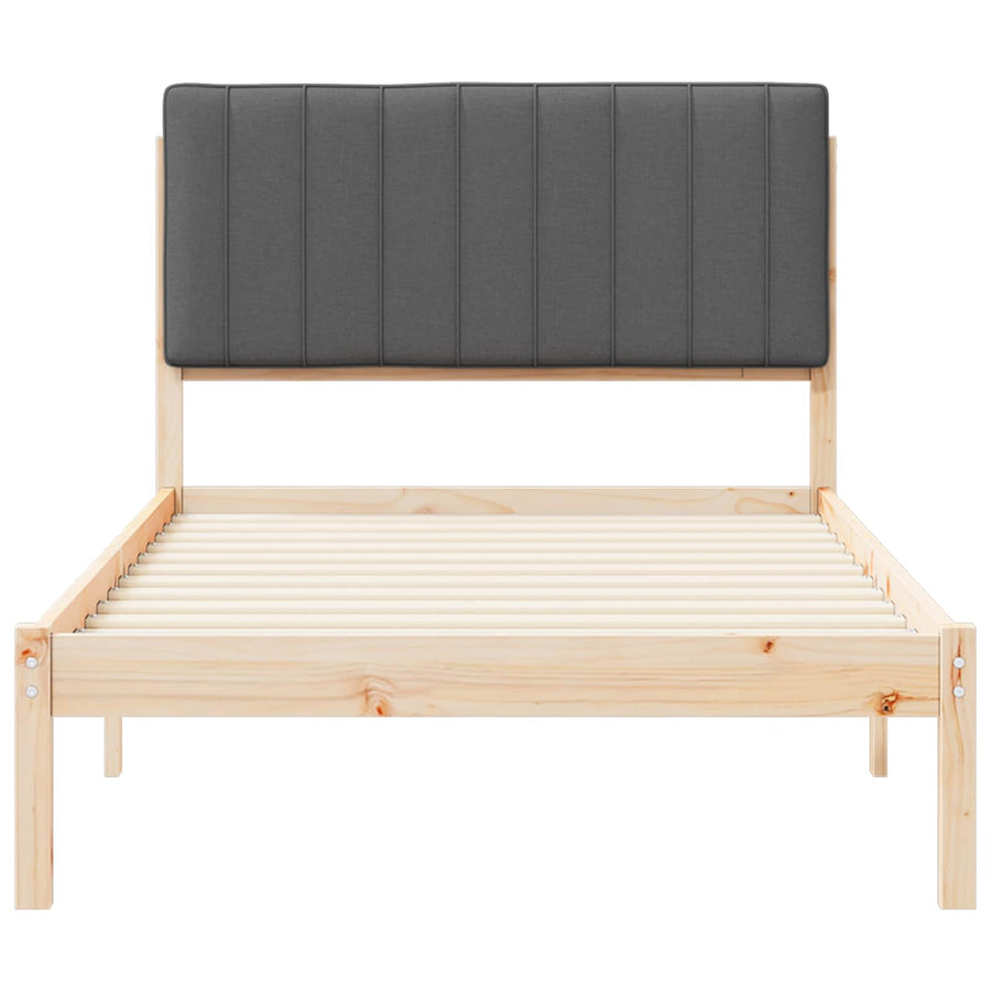 Bedframe met Gevoerd Hoofdgedeelte Donkergrijs 100 x 200 cm