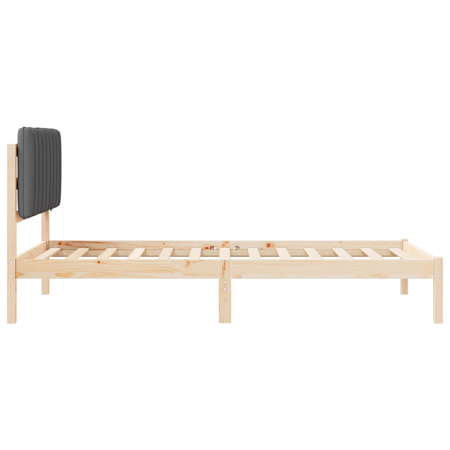 Bedframe met Gevoerd Hoofdgedeelte Donkergrijs 100 x 200 cm