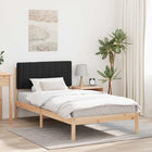 Bed Frame with Upholstered Headboard Black 100 x 200 cm