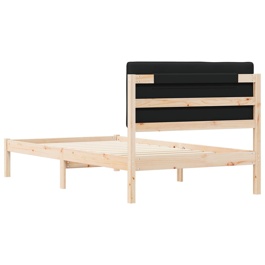 Bedframe met Gevoerd Hoofdgedeelte Zwart 100 x 200 cm
