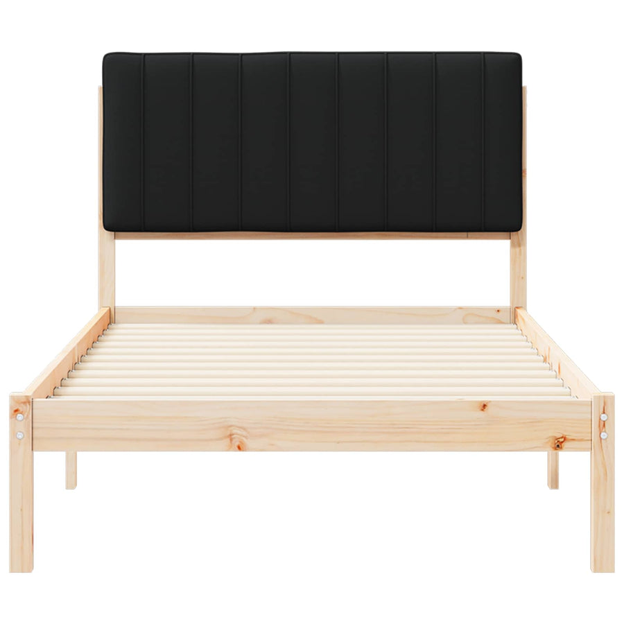 Bedframe met Gevoerd Hoofdgedeelte Zwart 100 x 200 cm