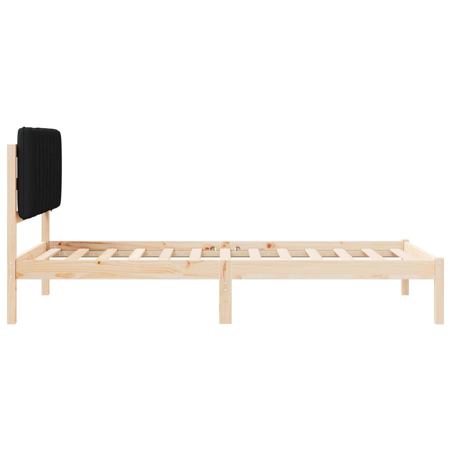 Bedframe met Gevoerd Hoofdgedeelte Zwart 100 x 200 cm