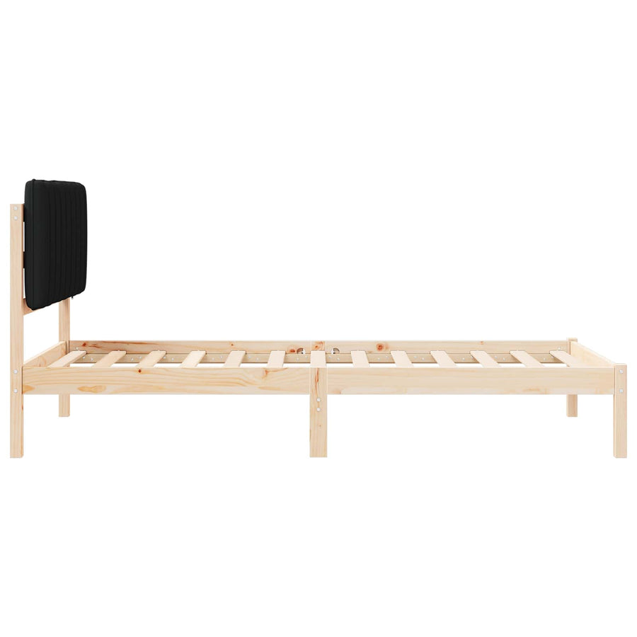 Bedframe met Gevoerd Hoofdgedeelte Zwart 100 x 200 cm