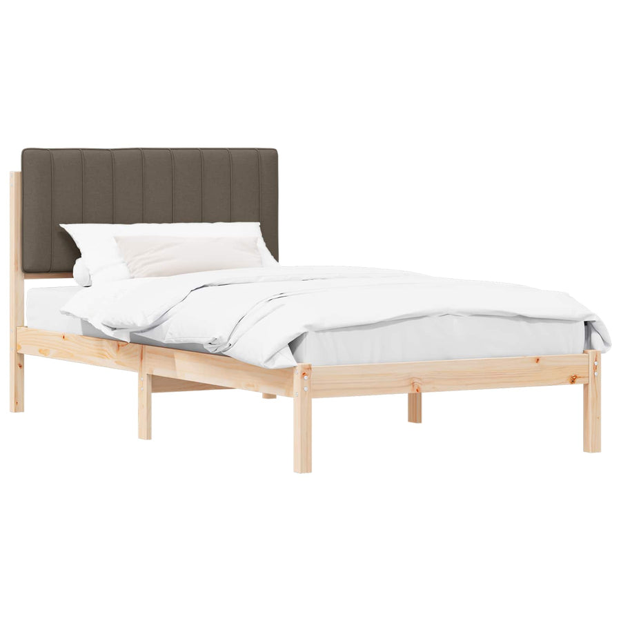 Bedframe met Gevoerd Hoofdgedeelte Taupe 100 x 200 cm