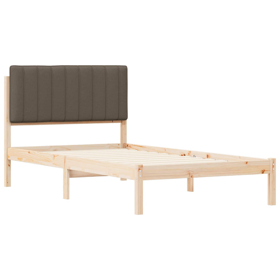 Bedframe met Gevoerd Hoofdgedeelte Taupe 100 x 200 cm