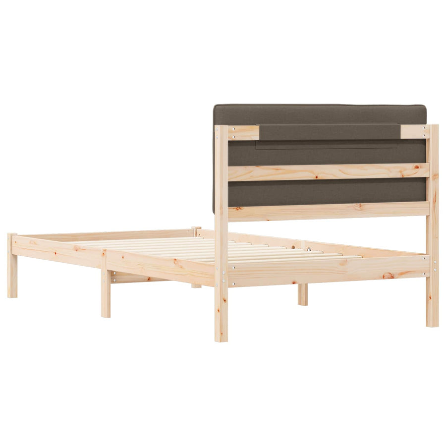 Bedframe met Gevoerd Hoofdgedeelte Taupe 100 x 200 cm