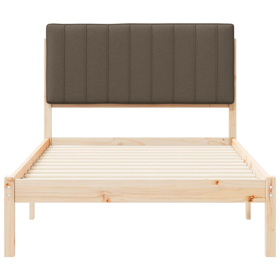 Bedframe met Gevoerd Hoofdgedeelte Taupe 100 x 200 cm
