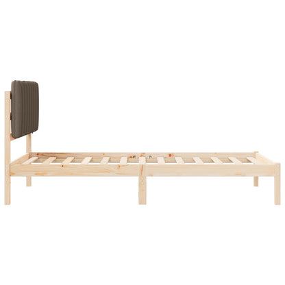 Bedframe met Gevoerd Hoofdgedeelte Taupe 100 x 200 cm