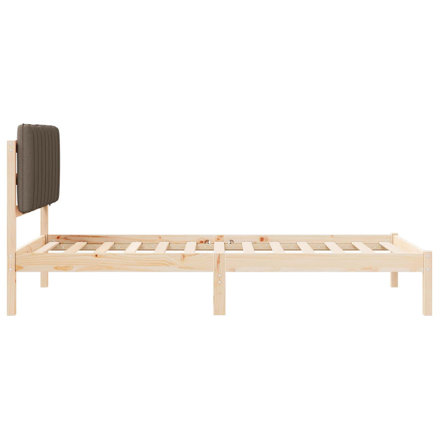 Bedframe met Gevoerd Hoofdgedeelte Taupe 100 x 200 cm