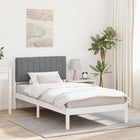 Padded Headboard Bed Frame Light Gray 100 x 200 cm