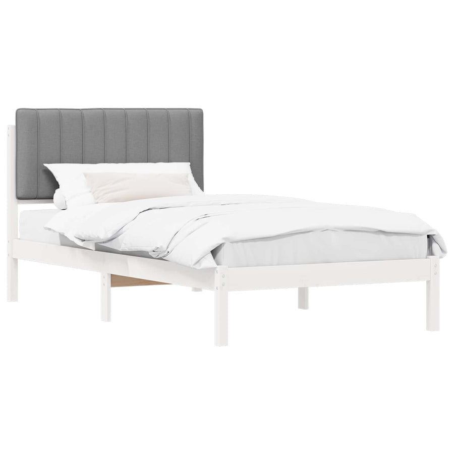 Bedframe met Gevoerd Hoofdgedeelte Lichtgrijs 100 x 200 cm
