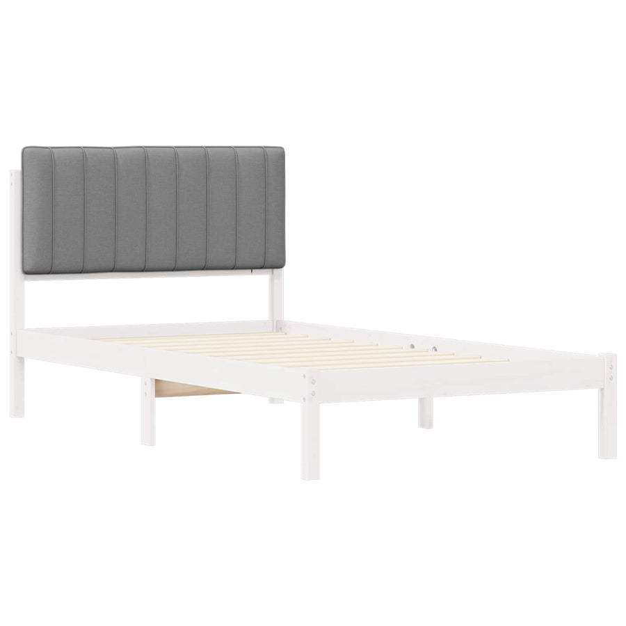 Bedframe met Gevoerd Hoofdgedeelte Lichtgrijs 100 x 200 cm