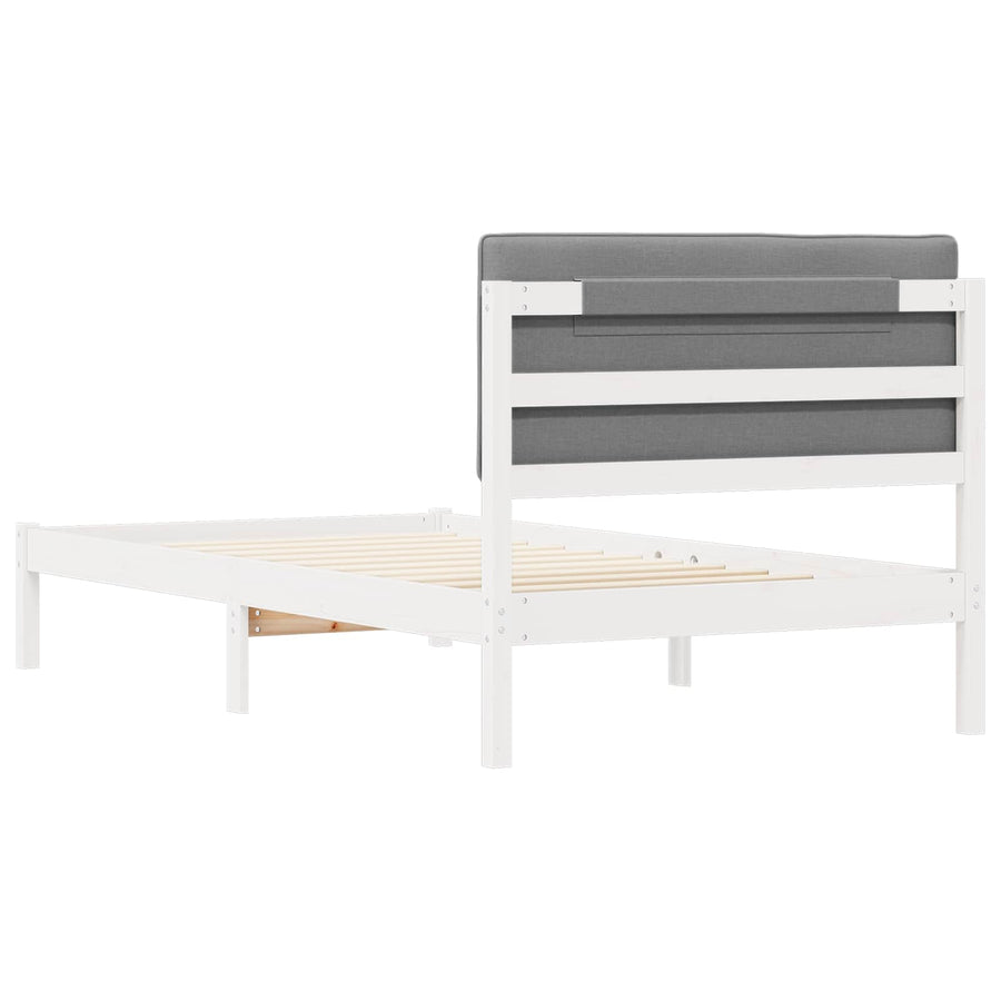 Bedframe met Gevoerd Hoofdgedeelte Lichtgrijs 100 x 200 cm