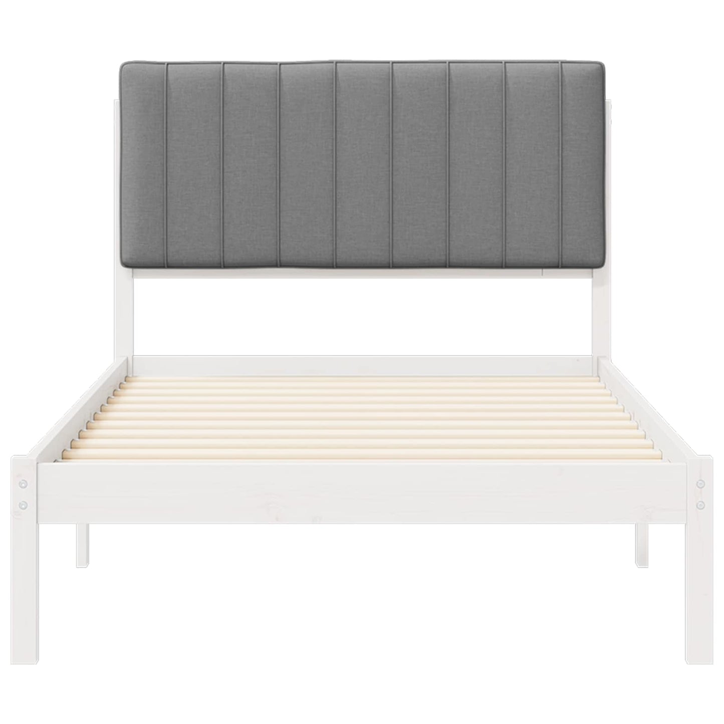 Bedframe met Gevoerd Hoofdgedeelte Lichtgrijs 100 x 200 cm