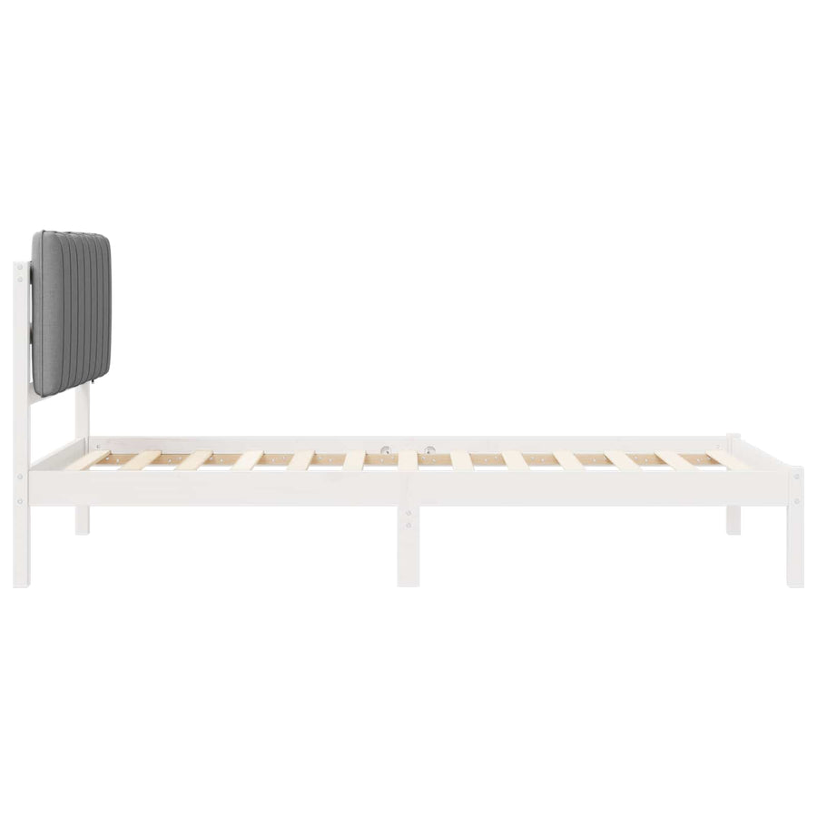 Bedframe met Gevoerd Hoofdgedeelte Lichtgrijs 100 x 200 cm