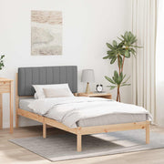 Bedframe 90x200 cm massief grenenhout lichtgrijs