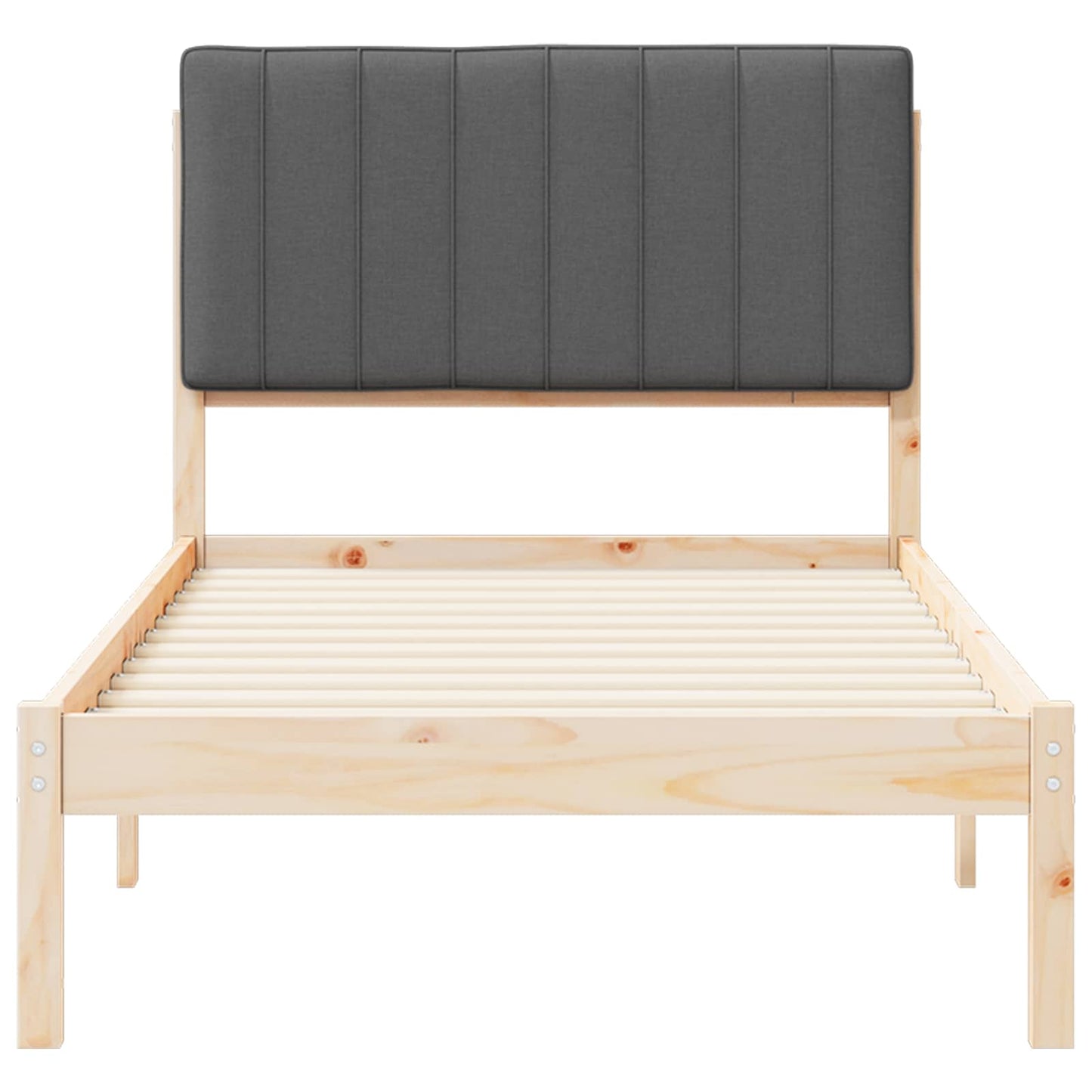 Bedframe met Gevoerd Hoofdgedeelte Natuurlijk en Donkergrijs