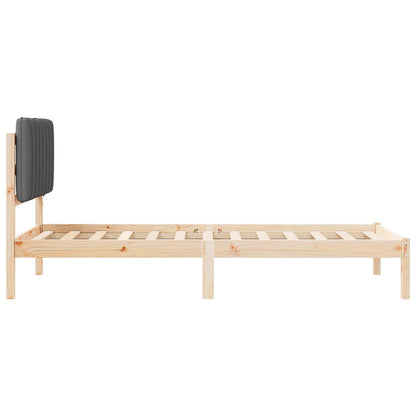 Bedframe met Gevoerd Hoofdgedeelte Natuurlijk en Donkergrijs