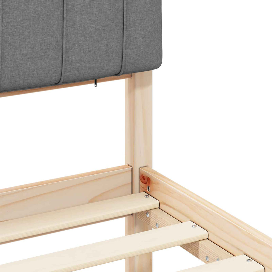 Bedframe met Gevoerd Hoofdgedeelte Lichtgrijs 80 x 200 cm