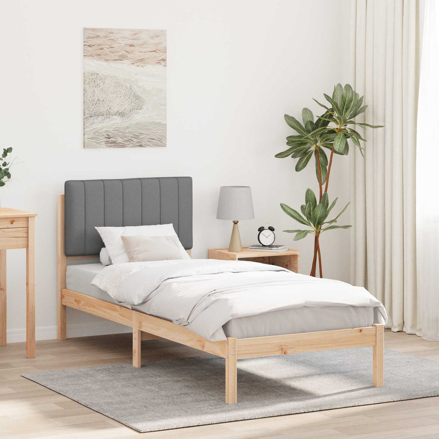 Bedframe met Gevoerd Hoofdgedeelte Lichtgrijs 80 x 200 cm