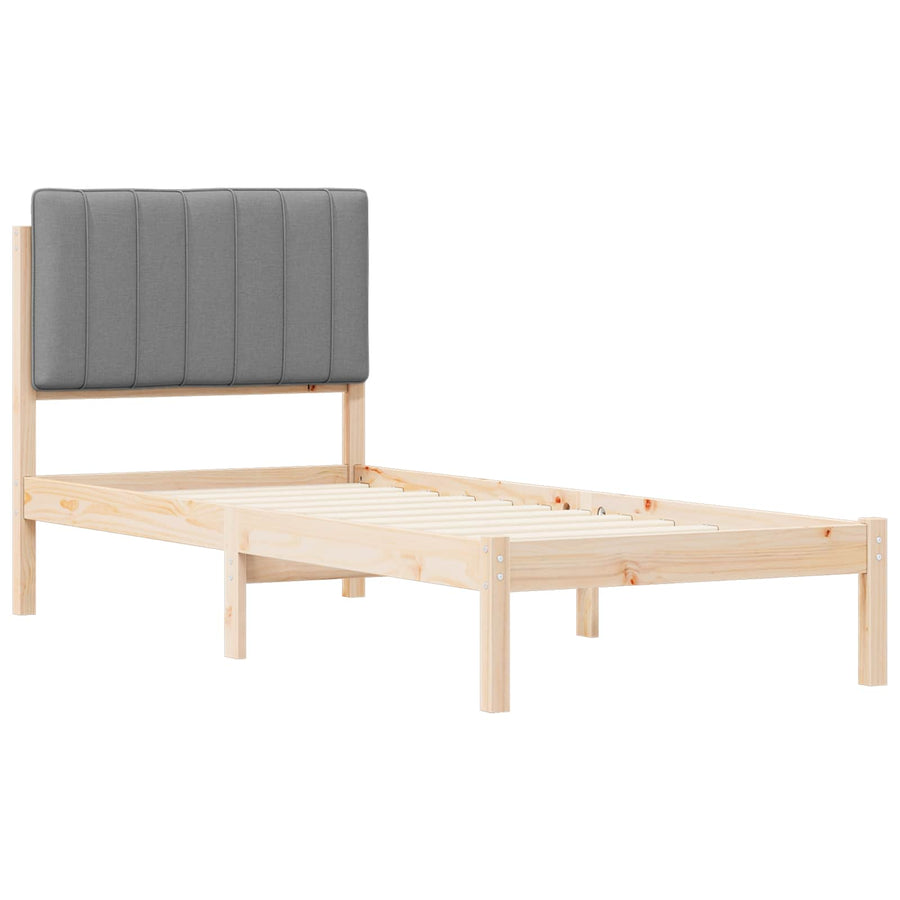 Bedframe met Gevoerd Hoofdgedeelte Lichtgrijs 80 x 200 cm