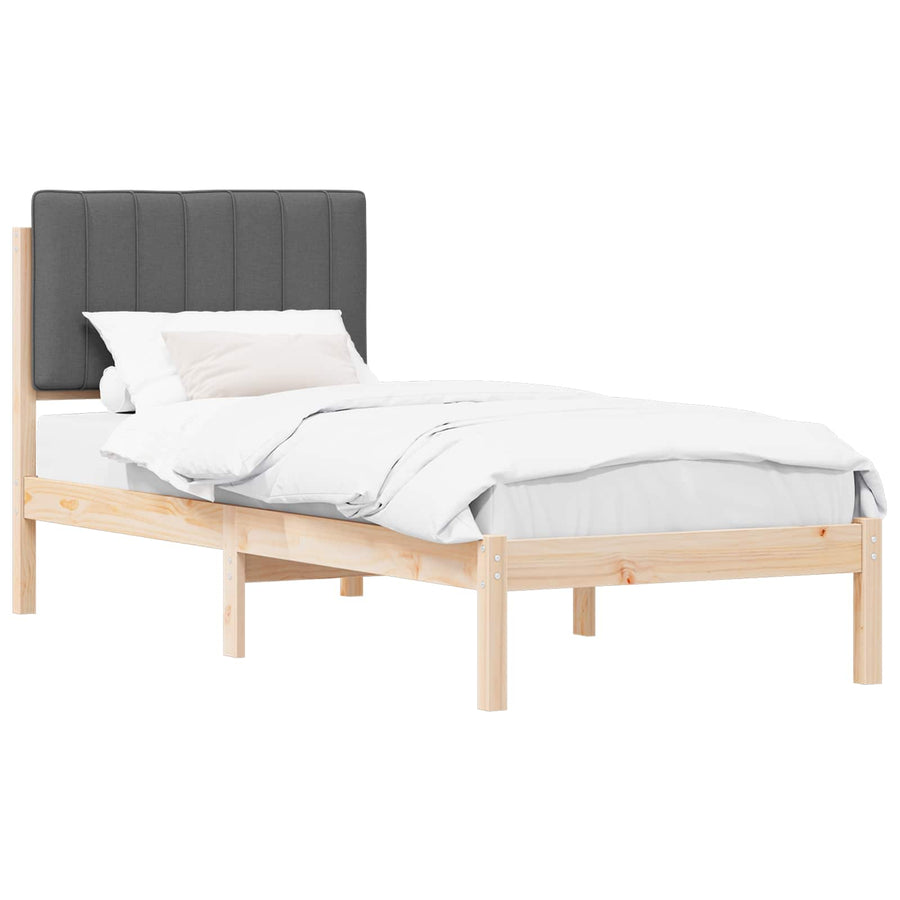 Bedframe met Gevoerd Hoofdgedeelte Donkergrijs 80 x 200 cm
