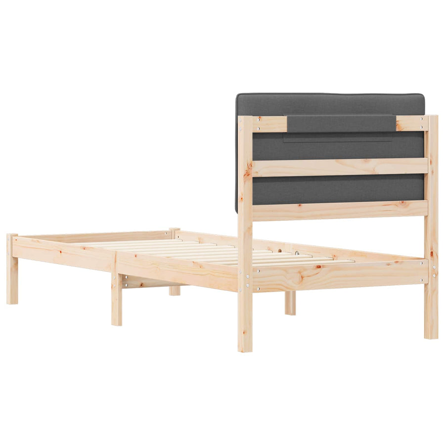 Bedframe met Gevoerd Hoofdgedeelte Donkergrijs 80 x 200 cm