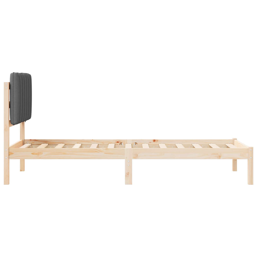 Bedframe met Gevoerd Hoofdgedeelte Donkergrijs 80 x 200 cm