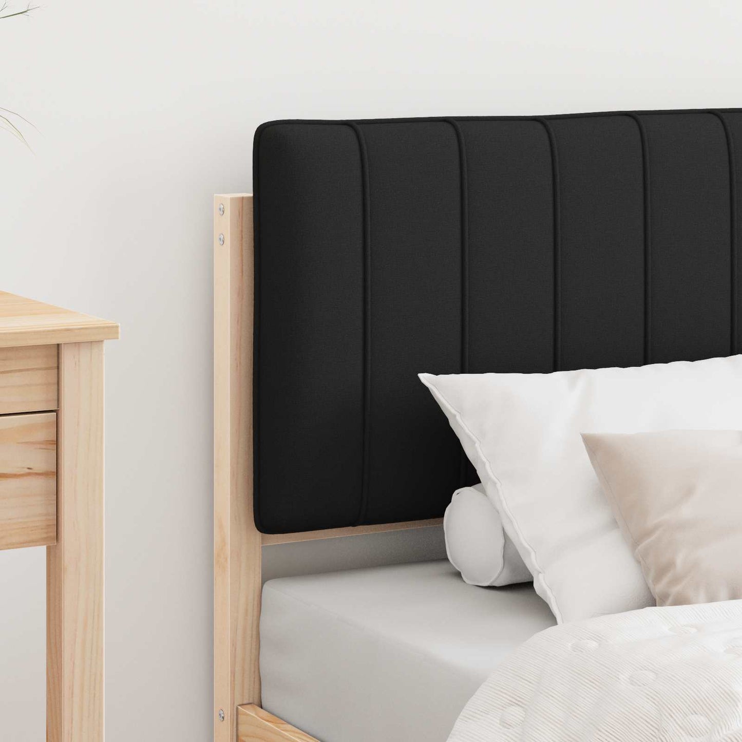 Bedframe met Gevoerd Hoofdgedeelte Zwart 80 x 200 cm