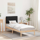 Bed Frame with Padded Headboard Black 80 x 200 cm