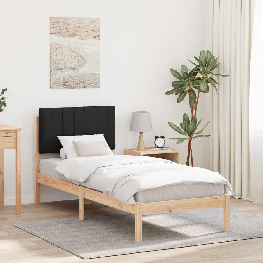 Bedframe met Gevoerd Hoofdgedeelte Zwart 80 x 200 cm