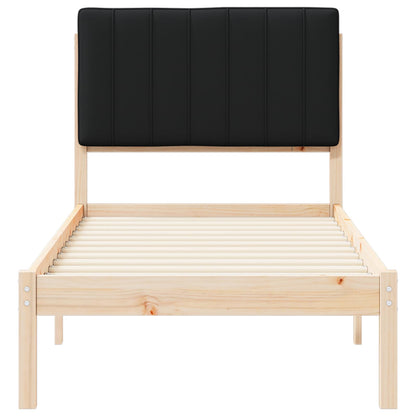 Bedframe met Gevoerd Hoofdgedeelte Zwart 80 x 200 cm