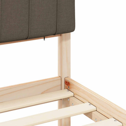 Bedframe met Gevoerd Hoofdgedeelte Taupe 80 x 200 cm