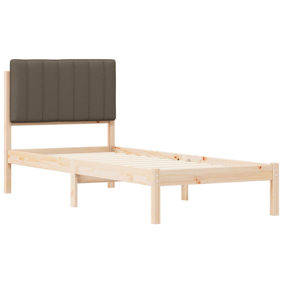 Bedframe met Gevoerd Hoofdgedeelte Taupe 80 x 200 cm