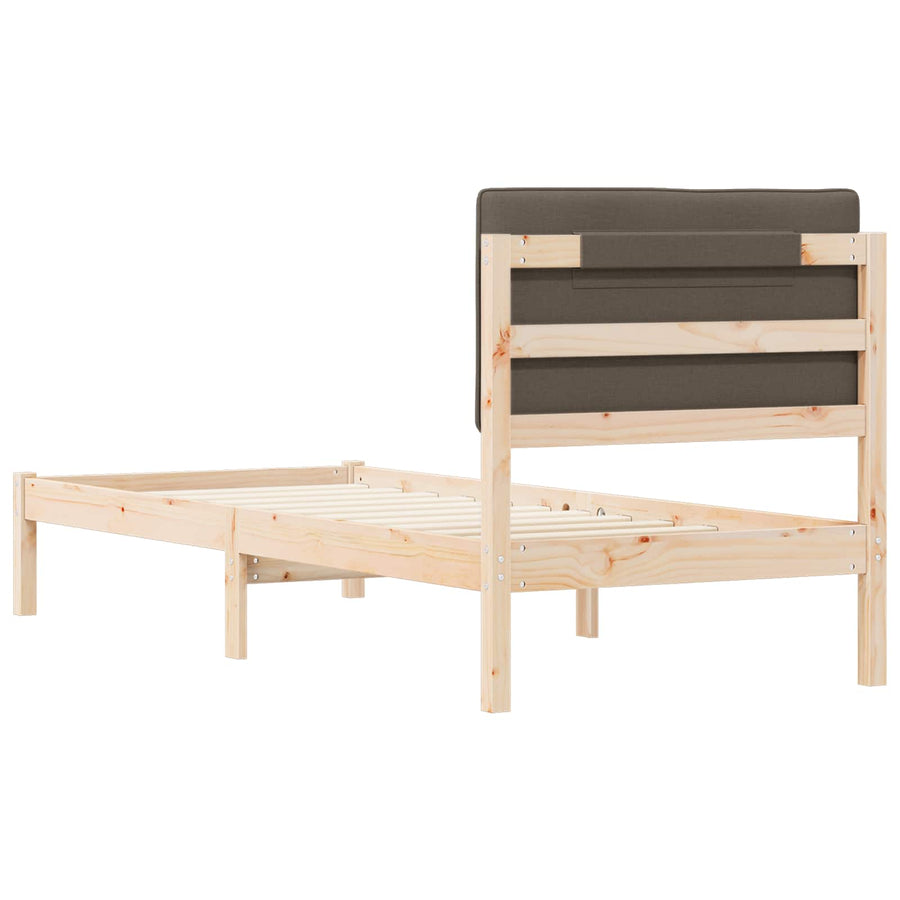 Bedframe met Gevoerd Hoofdgedeelte Taupe 80 x 200 cm