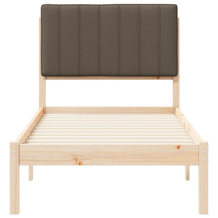 Bedframe met Gevoerd Hoofdgedeelte Taupe 80 x 200 cm