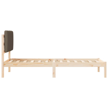 Bedframe met Gevoerd Hoofdgedeelte Taupe 80 x 200 cm