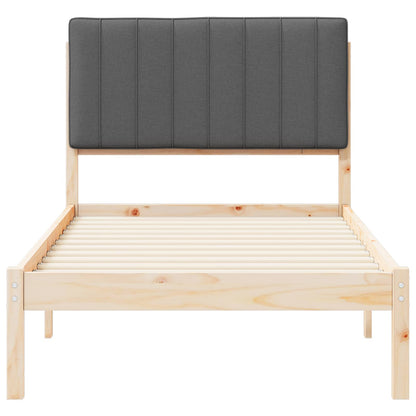 Bedframe met Gevoerd Hoofdgedeelte Donkergrijs 90 x 190 cm