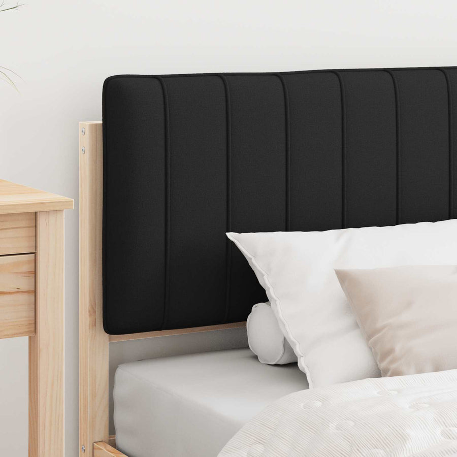 Bedframe met Gevoerd Hoofdgedeelte Zwart 90 x 190 cm